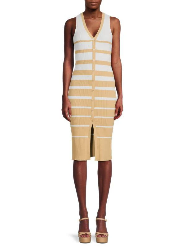 Design 365 Stripe Sleeveless Sweater Dress 1