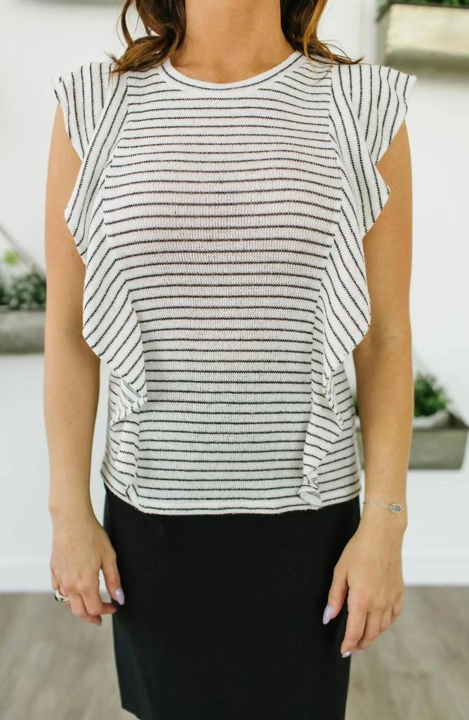BB Dakota Side Gig Ruffle Top In Ivory 1