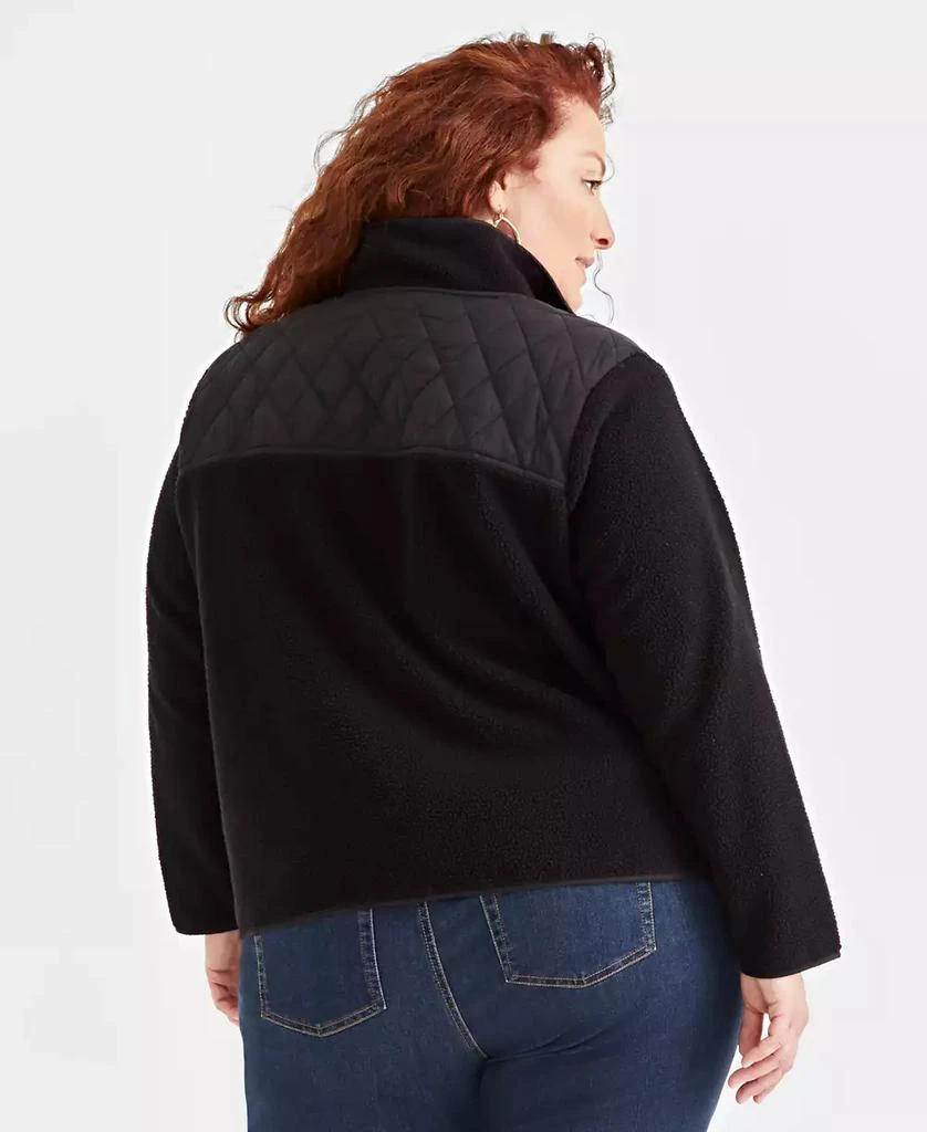 Style & Co Plus Size Quilted-Yoke Sherpa Jacket, Created for Macy's 4