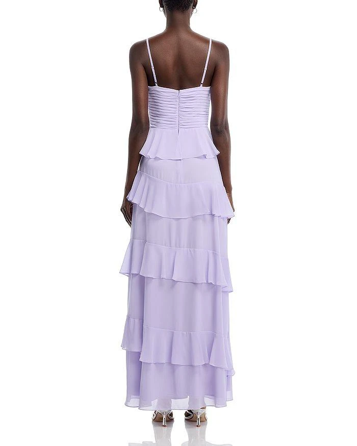 AQUA Chiffon Tiered Ruffled Dress - Exclusive 4