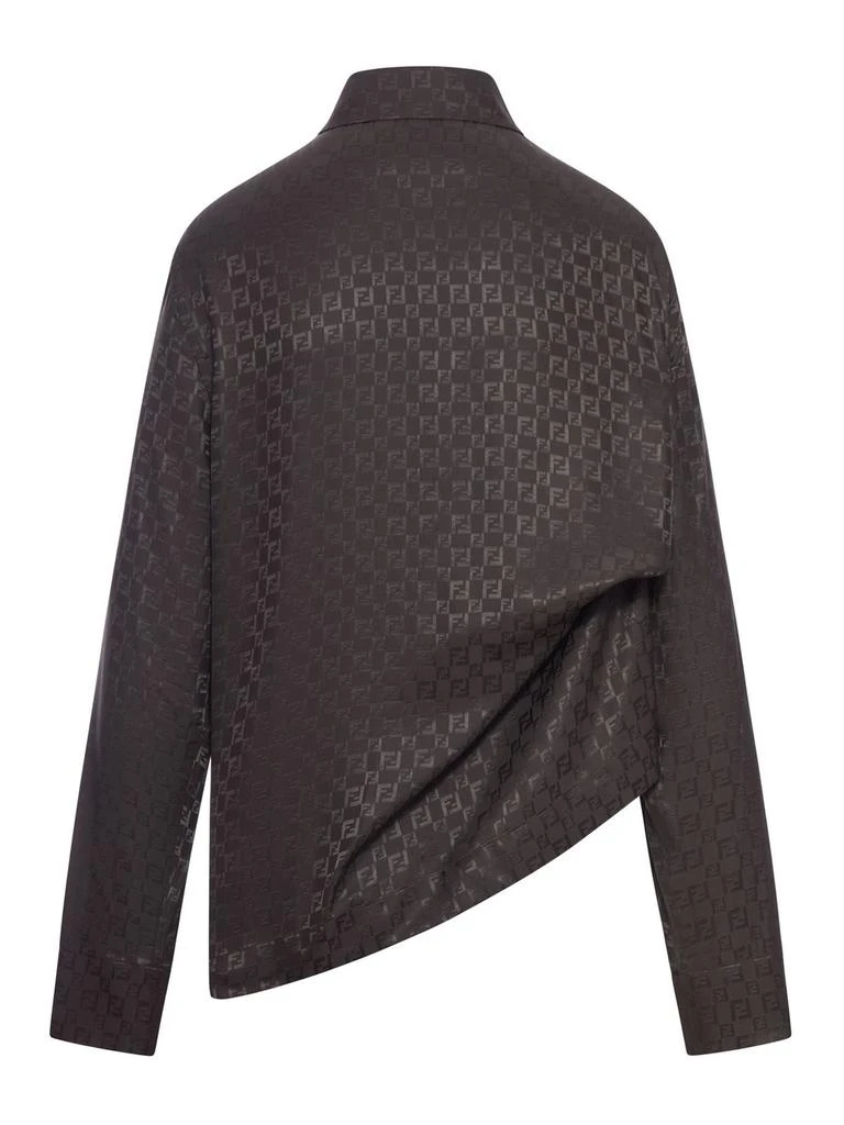Fendi Fendi FF Jacquard Asymmetric Long-Sleeved Shirt 2