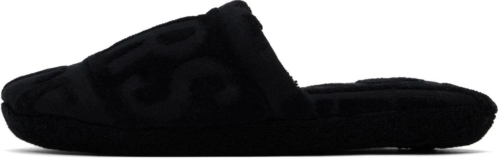 Versace Black 'Versace' Allover Towel Slippers 3