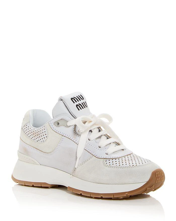 Miu Miu Women's Perforated Low Top Sneakers 1