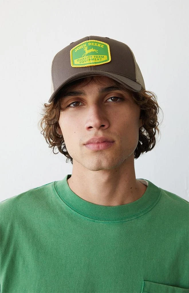 John Deere Brown Logo Snapback Trucker Hat 1