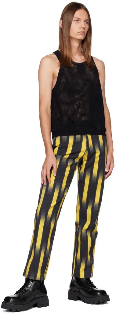 Double Rainbouu Black & Yellow Party Jeans 4