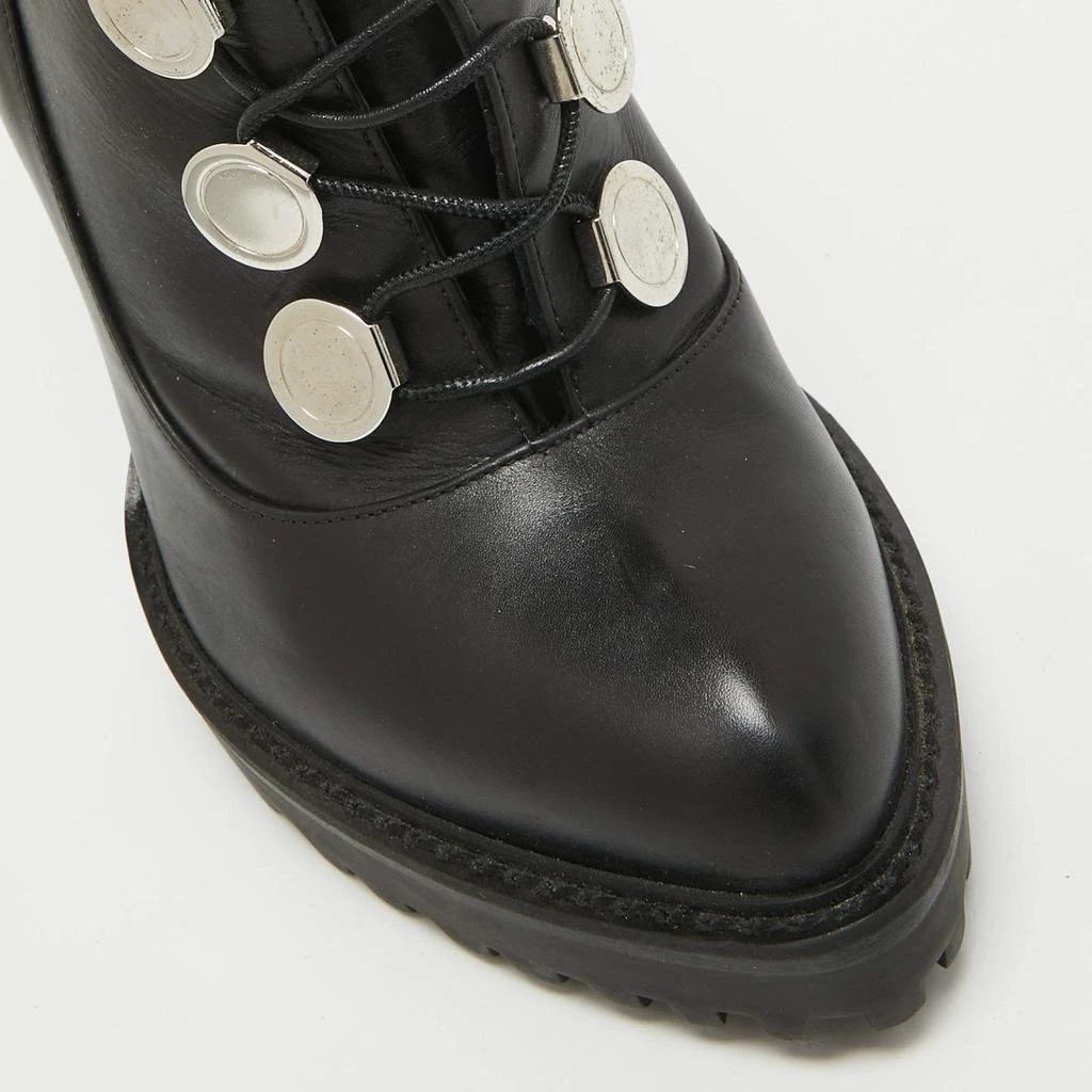 Alexander McQueen Alexander McQueen Black Leather Lace Up Platform Ankle Boots Size 40 7