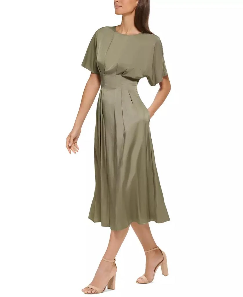 Kensie Women's Dolman-Sleeve Cinched-Waist Midi Dress 4