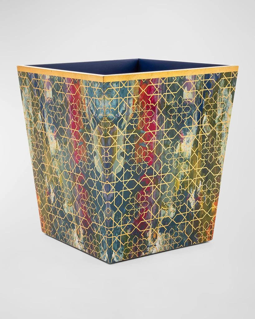 MacKenzie-Childs Mosaic Abstract Lacquer Waste Bin 1