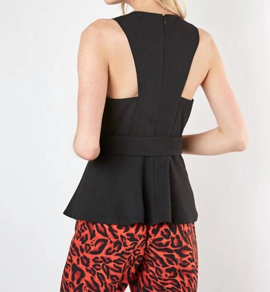 DO+BE Do+Be - Sleeveless Belted Peplum Top 2