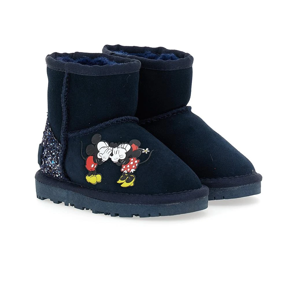 Master of Arts Navy Mickey + Minnie Glitter Tab Winter Boots