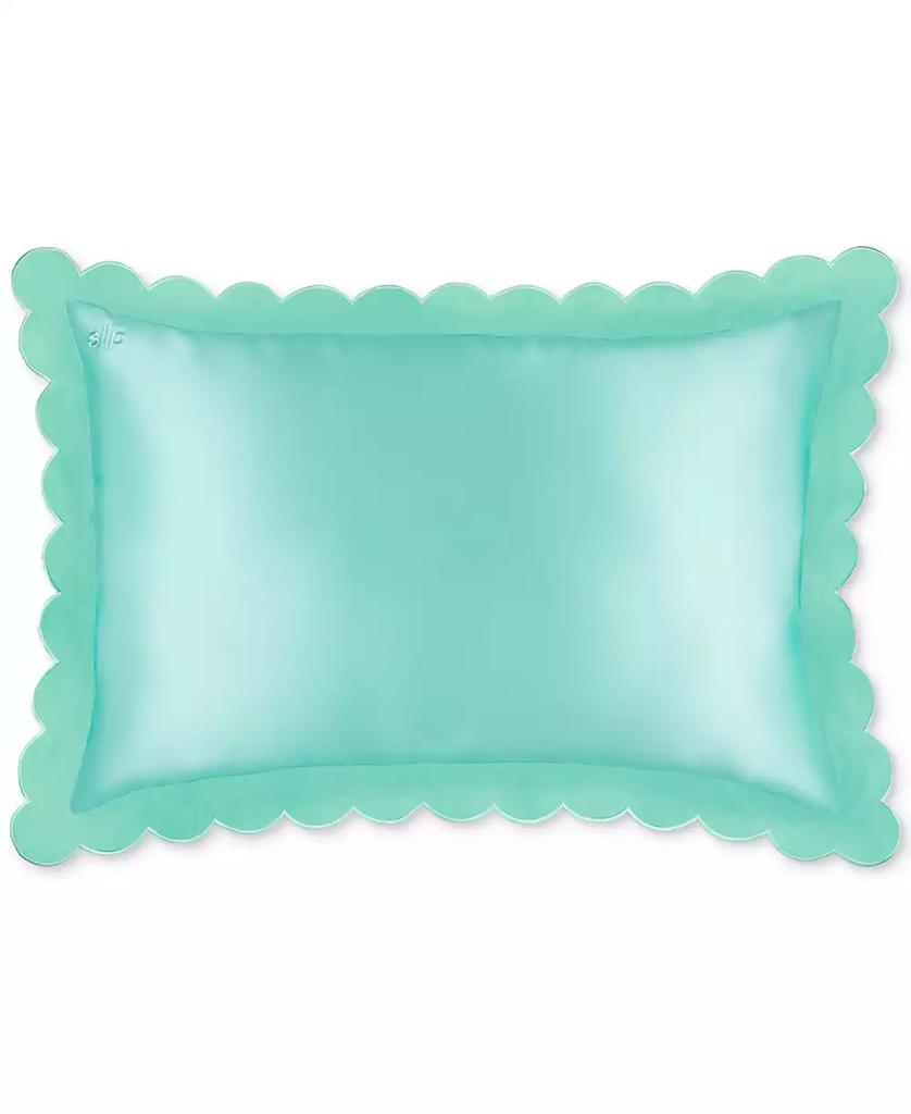 Slip Pure Silk Queen Pillowcase With Scalloped Edge - Turquoise