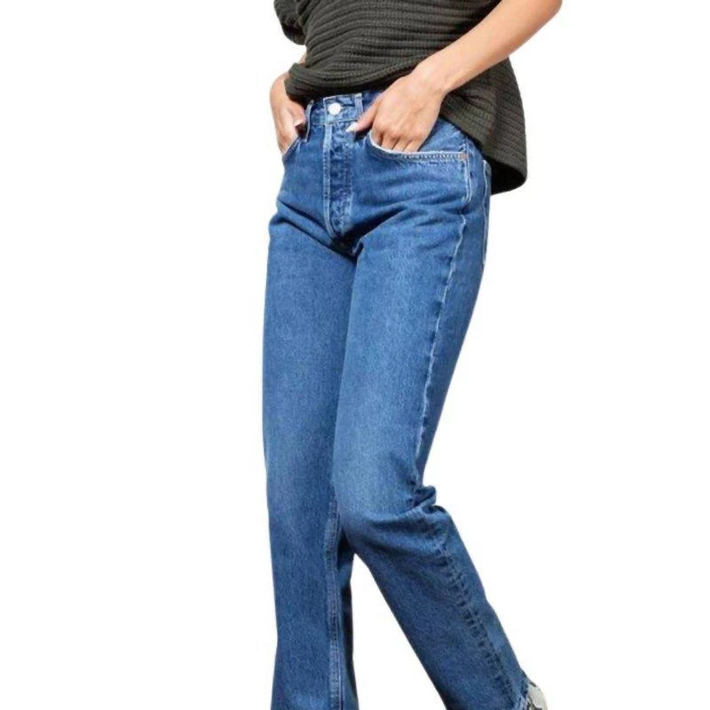 AGOLDE Lana Mid Rise Full Length Straight Jean In Sphere 2
