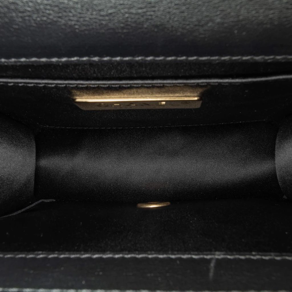 Chanel Chanel Black Leather Mini Square Coco Embossed Flap Bag 7