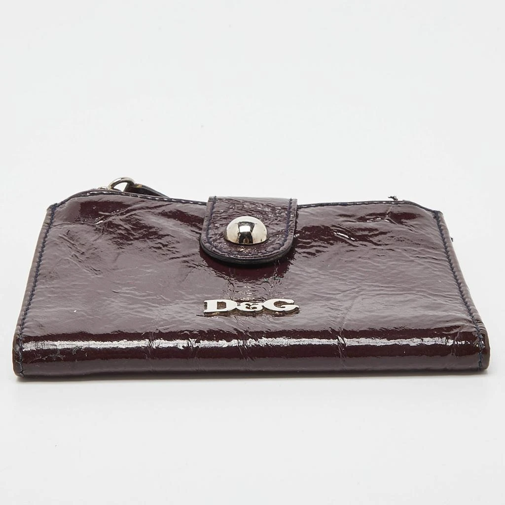 Dolce & Gabbana D&g Plum Patent Leather Double Zip Bifold Flap Wallet 6