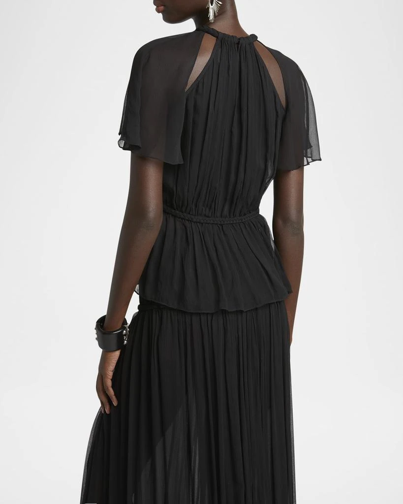 Isabel Marant Rosaline Cutout Pleated Chiffon Silk Top 3