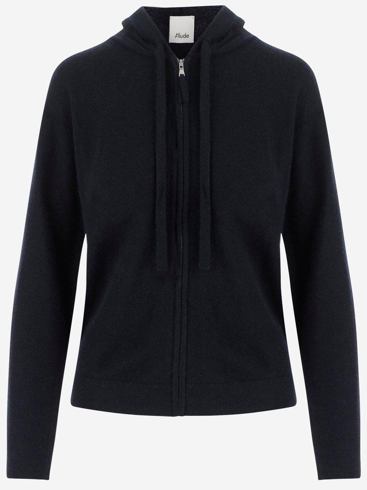 Allude Allude Hooded Zip-Up Sweater