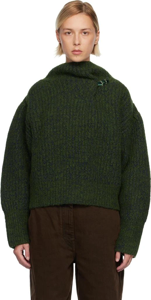 Dries Van Noten Green Wool Turtleneck 1