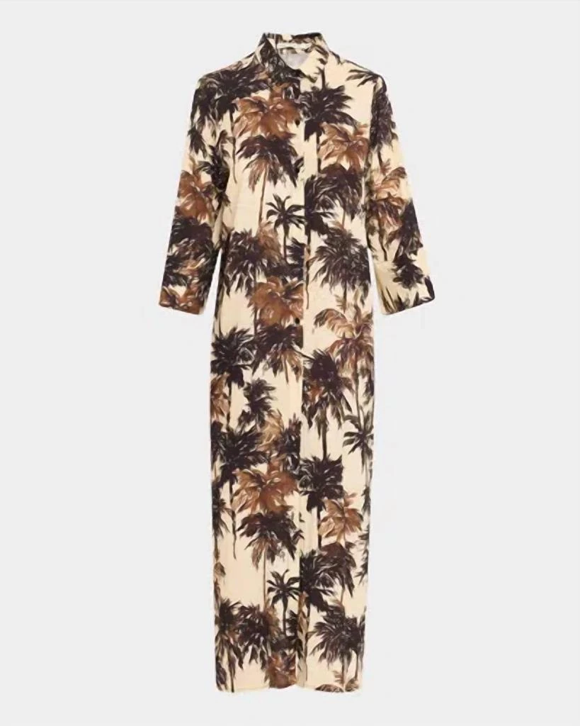 LENNY NIEMEYER Corumbau Shirt Dress With Slit In Black Brown 2