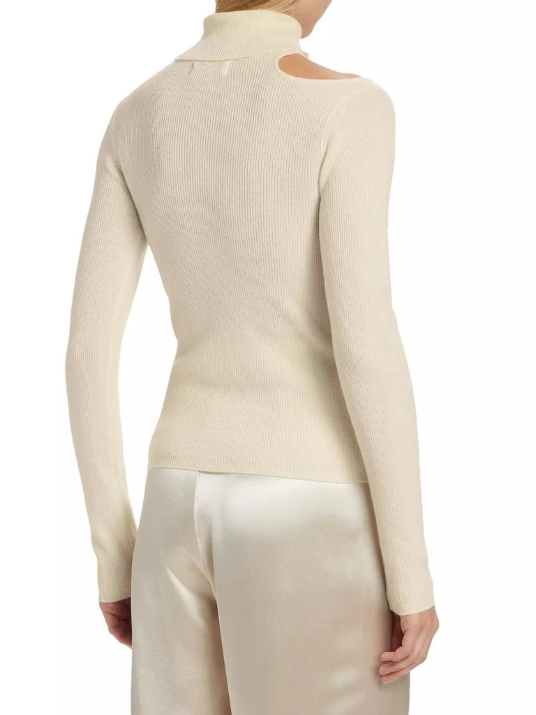 Naadam Wool Cashmere Cut-Out Turtleneck Top 5