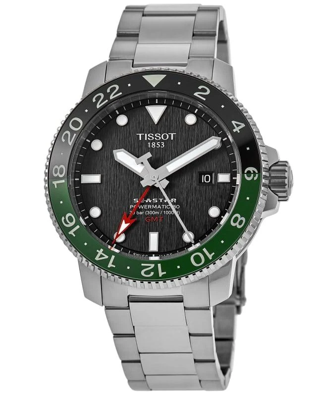 Tissot Tissot Seastar 1000 Powermatic 80 GMT Black Dial Steel Men's Watch T120.429.11.051.01 1
