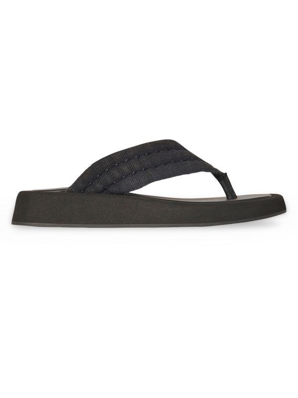 The Row Ginza Quilted Canvas Flip Flops