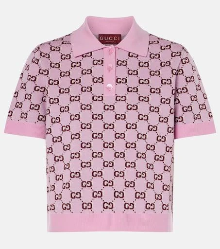 Gucci GG wool-blend jacquard polo shirt 1