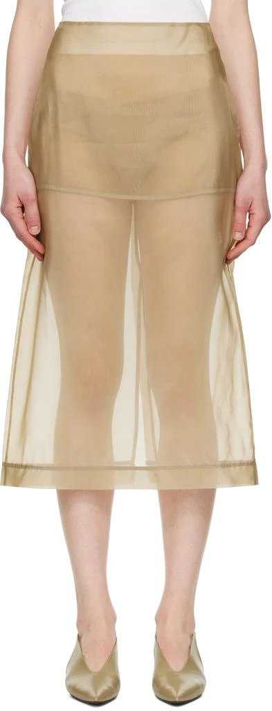 The Frankie Shop Beige Peri Sheer Midi Skirt 1