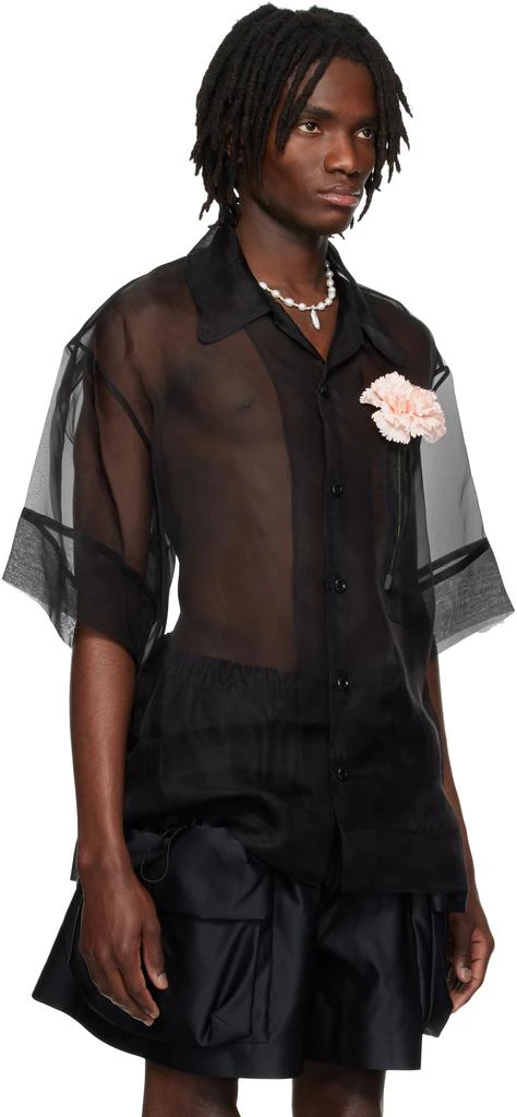 Simone Rocha Black Carnation Pocket Boxy Shirt 2