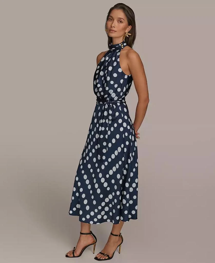 Donna Karan Petite Polka-Dot Halter Midi Dress 3