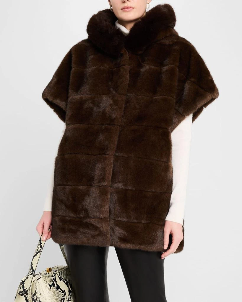 Adrienne Landau The Gloria Faux Fur Short Sleeve Vest 4