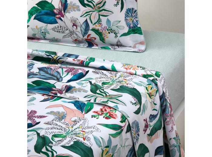 Yves Delorme Yves Delorme - Drap plat en satin de coton multicouleurs, Bahamas