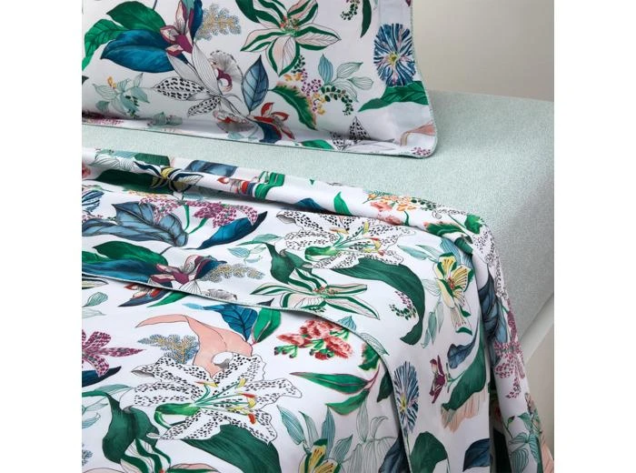 Yves Delorme Yves Delorme - Drap plat en satin de coton multicouleurs, Bahamas 1