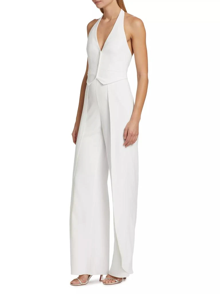Alice + Olivia Robin Mixed-Media Halterneck Jumpsuit 4