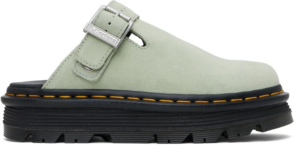 Dr. Martens Green ZebZag Suede Slingback Platform Mules 1