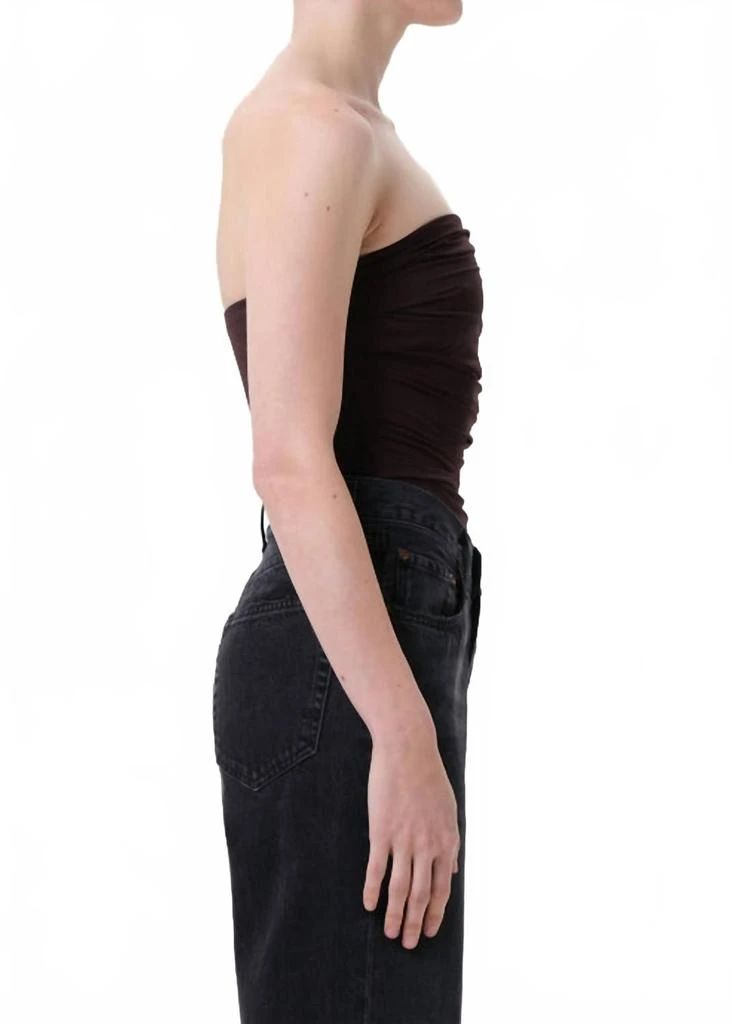 AGOLDE Gwyneth Strapless Bodysuit In Chocolate 3