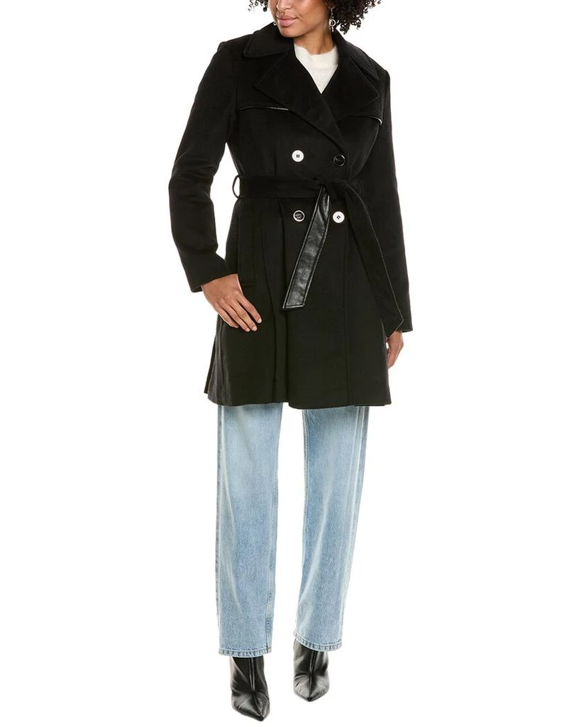 Via Spiga Pleated Wool-Blend Coat 1