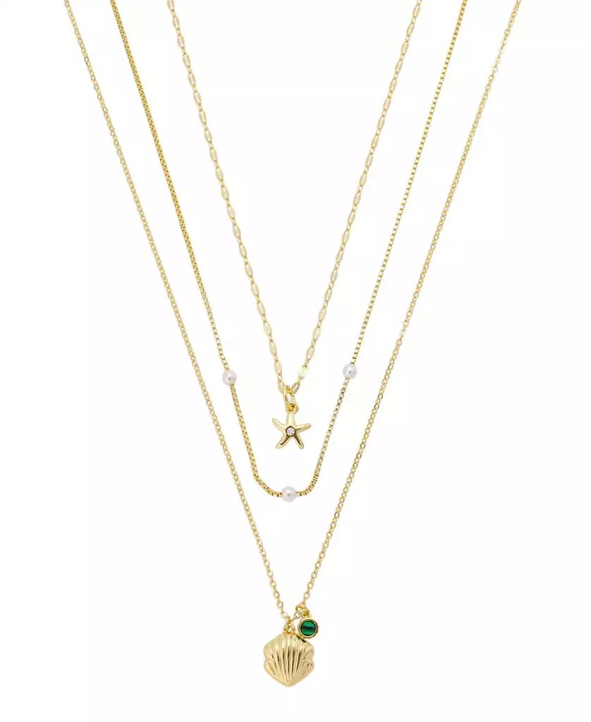 Unwritten Cubic Zirconia Sea Life Pendant Layered Necklace Set 1