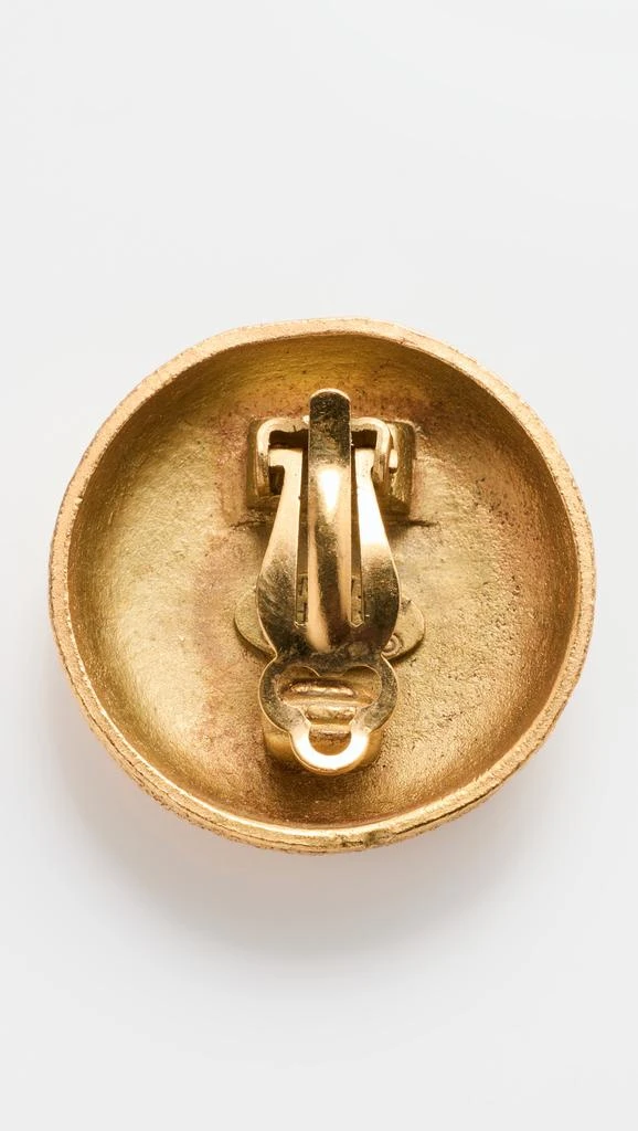 What Goes Around Comes Around Chanel Gold C Round Earrings 4