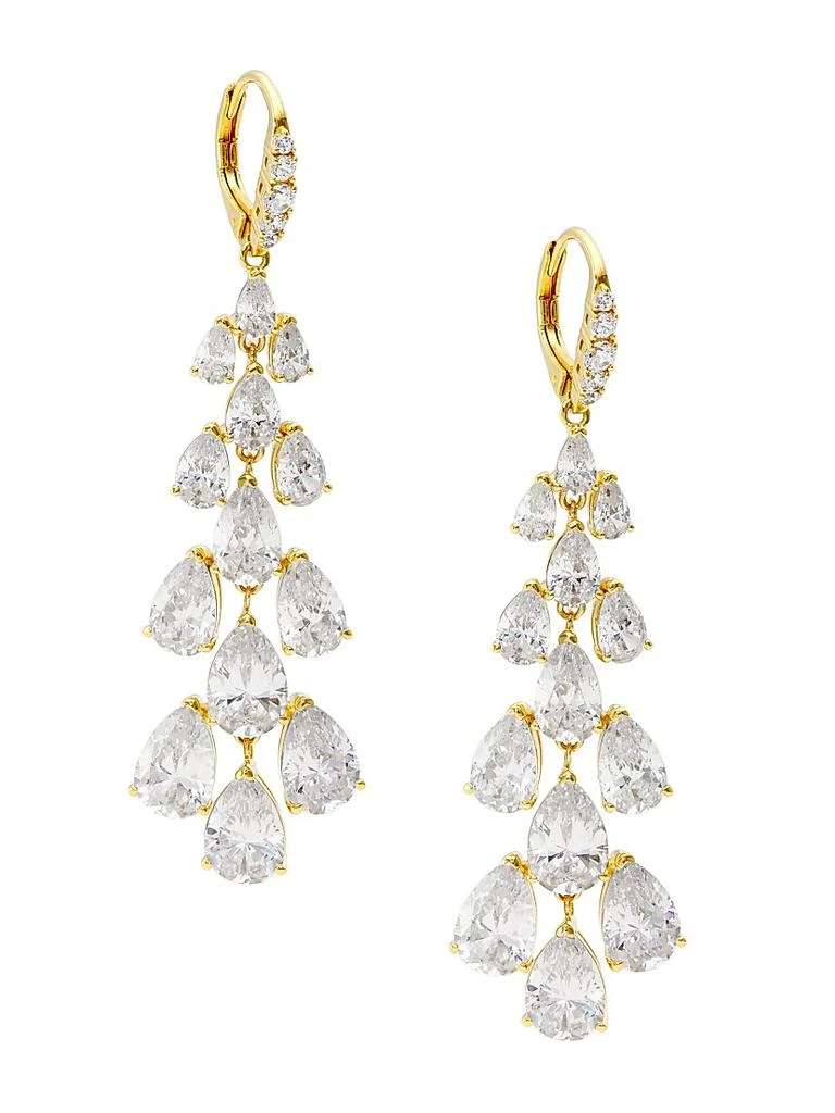 Adriana Orsini Feliz 18K Gold-Plated & Cubic Zirconia Linear Drop Earrings 1