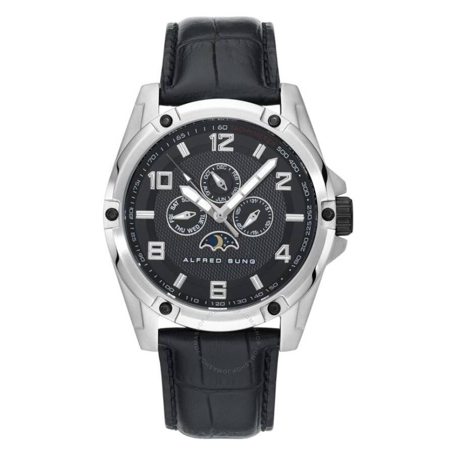 Alfred Sung Astral Quartz Moon Phase Black Dial Men's Watch AS1901SL-1A
