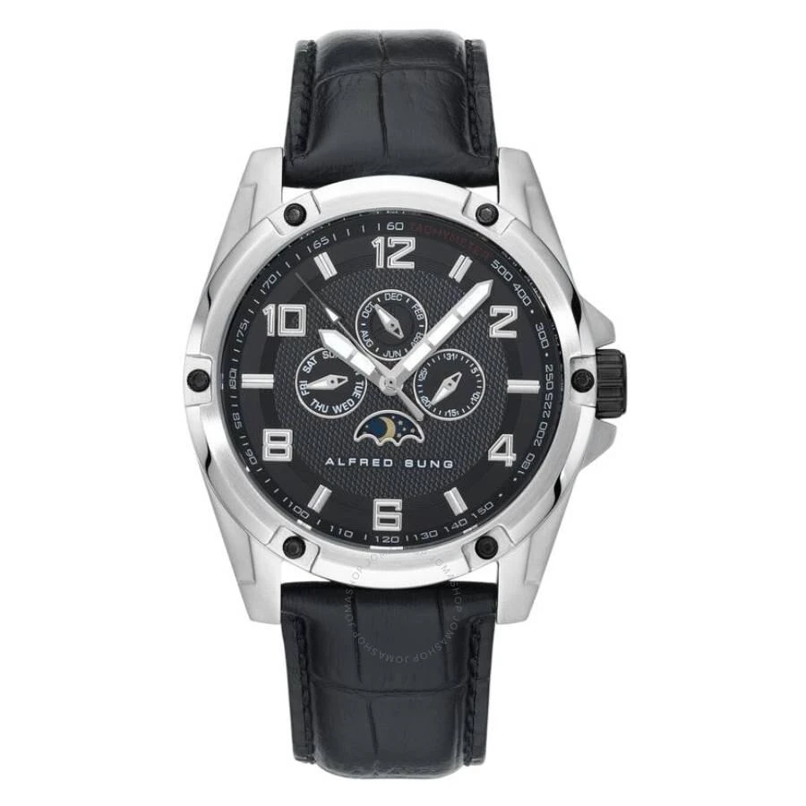Alfred Sung Astral Quartz Moon Phase Black Dial Men's Watch AS1901SL-1A 1