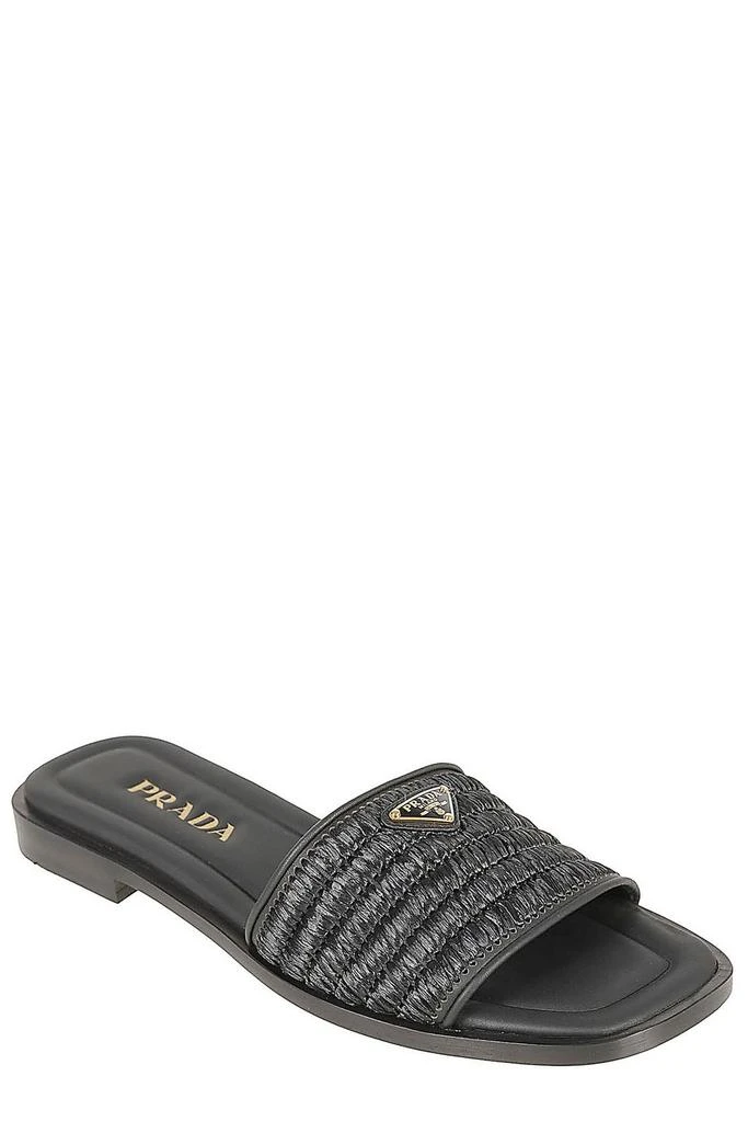 Prada Prada Logo Plaque Square Toe Sandals 2