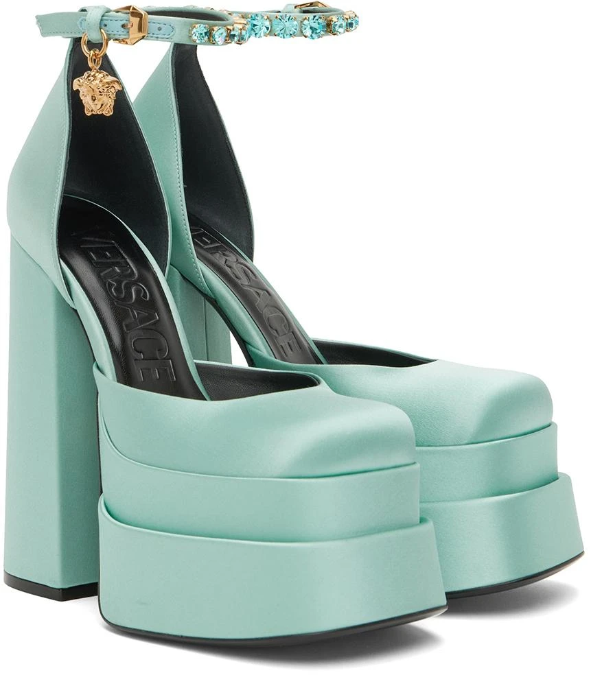 Versace Blue Medusa Aevitas Platform Heels 4
