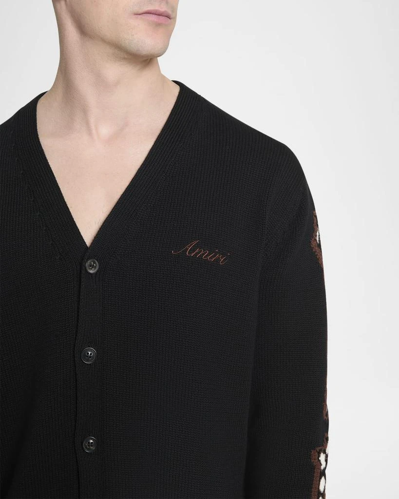 AMIRI Men's Leopard Bones Cardigan 5