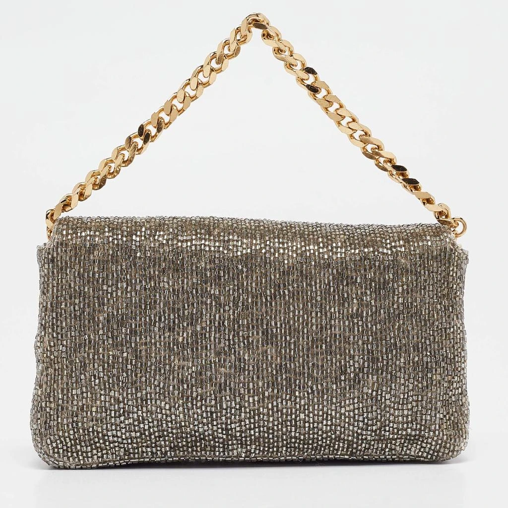 Fendi Fendi Metallic Beaded Micro Baguette Bag 4