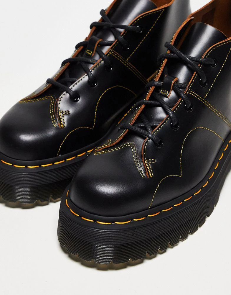 Dr. Martens Dr Martens unisex Church quad 5 eye boots in black vintage smooth leather 2