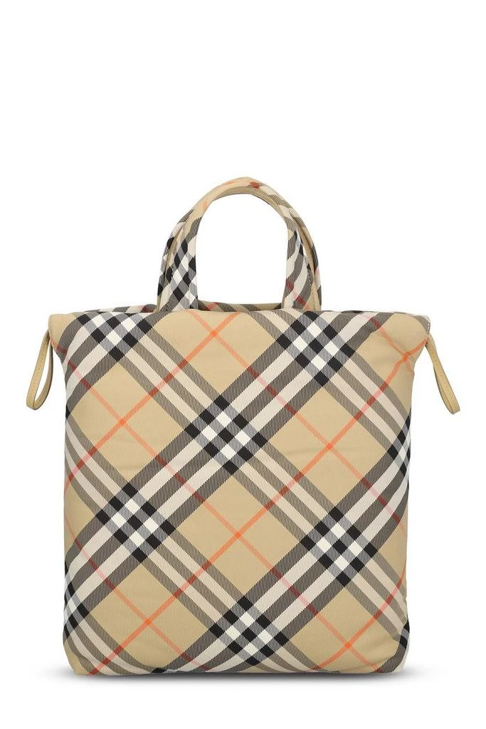 Burberry Burberry Kids Checked Drawstring Tote Bag 1