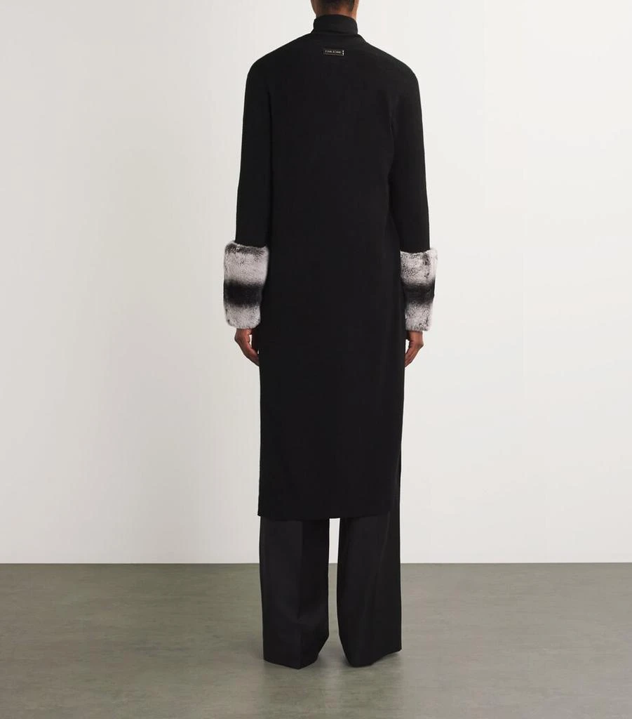 Izaak Azanei Merino Wool-Cashmere Fur Cuff Cardigan 4