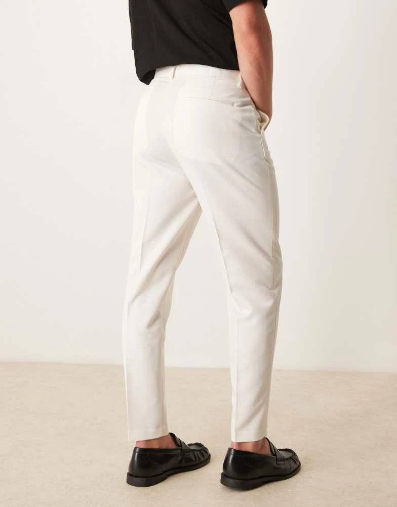 ASOS ASOS DESIGN smart tapered fit trousers in white 3
