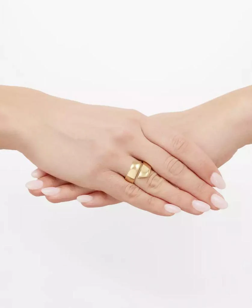 Italian Gold Bypass Ring in 14k Yellow Gold and 14k White Gold 2